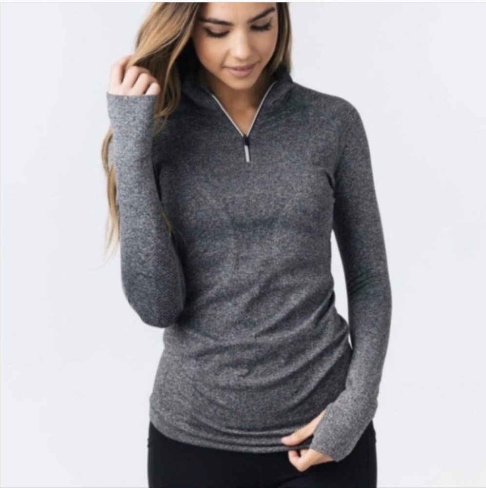 ZYIA Gray Quarter-Zip Sweatshirt